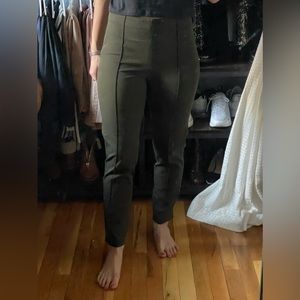 Green Dress Pants with Elastic Waist Band